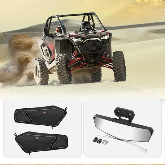 Front Door Bag and Center Rear View Mirror for Polaris RZR XP