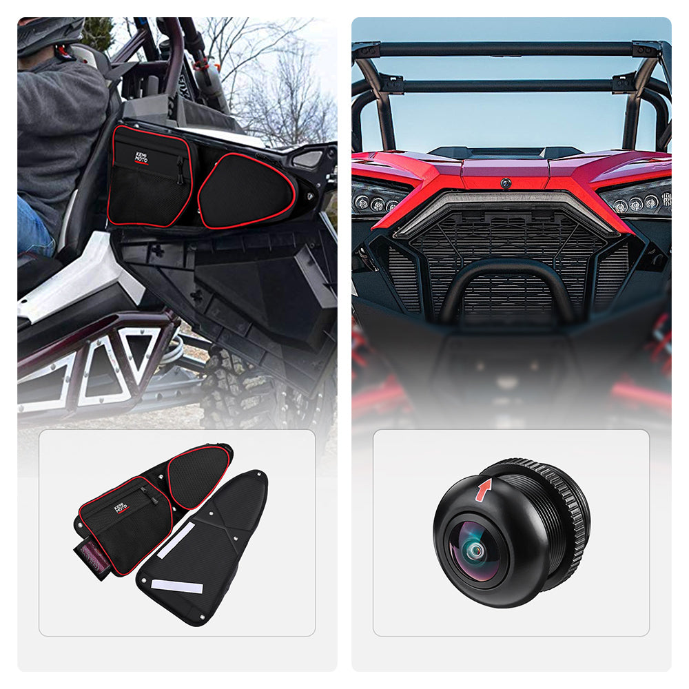 Front Side Door Bags and Front Camera for Polaris RZR XP 1000