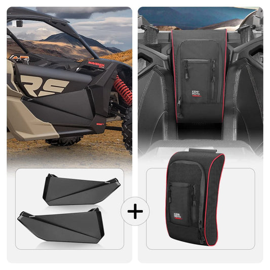 Front Lower Door Inserts & Console Storage Bag For Can-Am Maverick X3