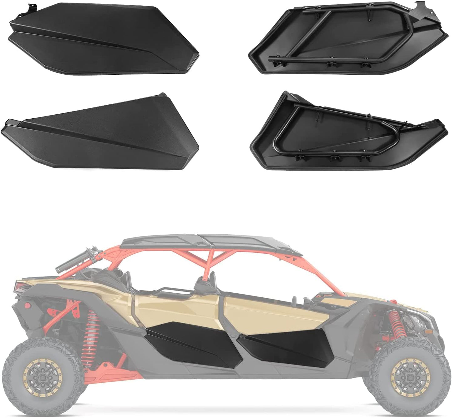 4pcs Lower Doors Panels Kit Plastic For Can-Am Maverick X3 MAX