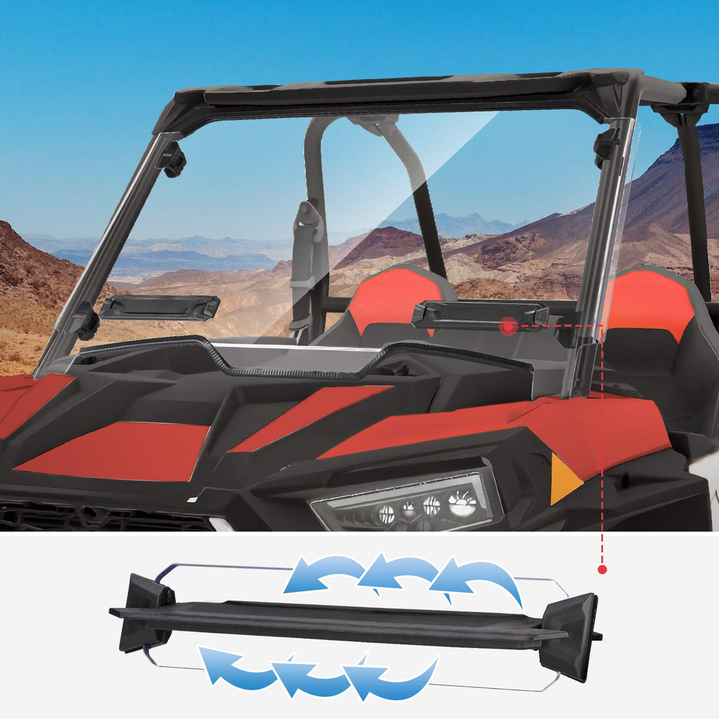 Windshield with Adjustable Vents Fit Polaris RZR XP 1000