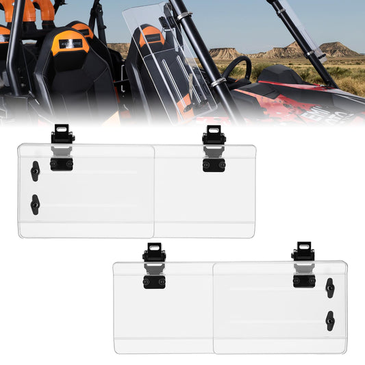 2PCS UTV Side Wind Deflectors for Can-Am / Polaris fit 1.5-2.2 inch Roll Bar