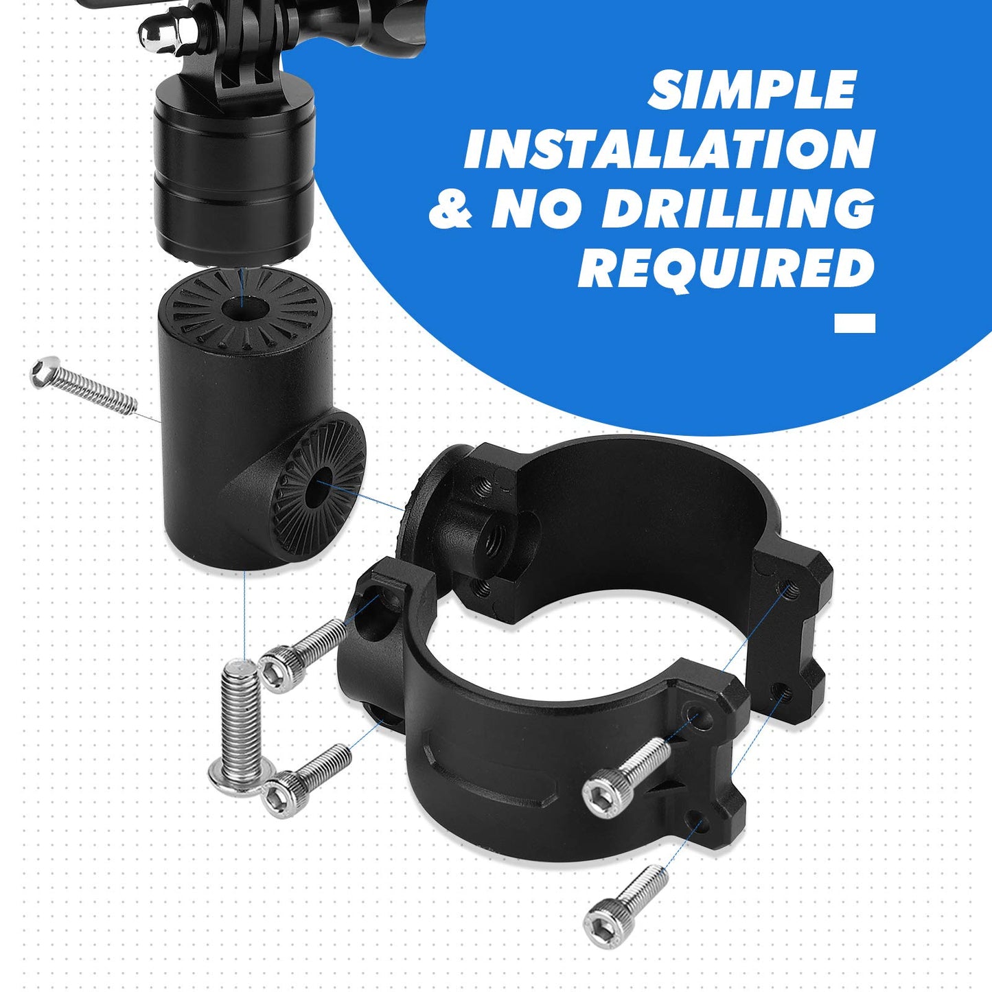 Go Pro Camera Holder for 1.75-2 inch roll bar