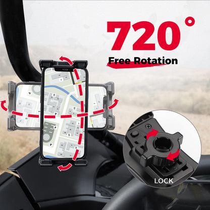 Universal Phone Holder for 0.6-1.25"/1.5-1.75" Roll Bar