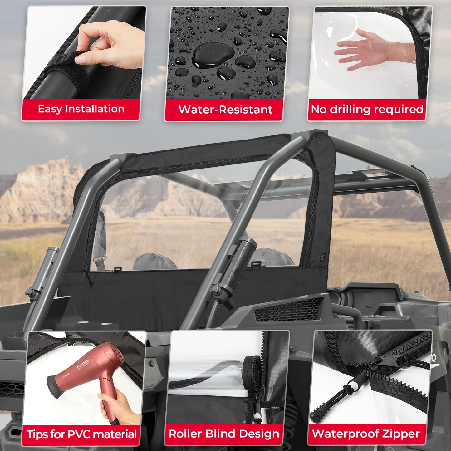 Cab Enclosures & Soft Rear Windshield for Polaris RZR XP 1000