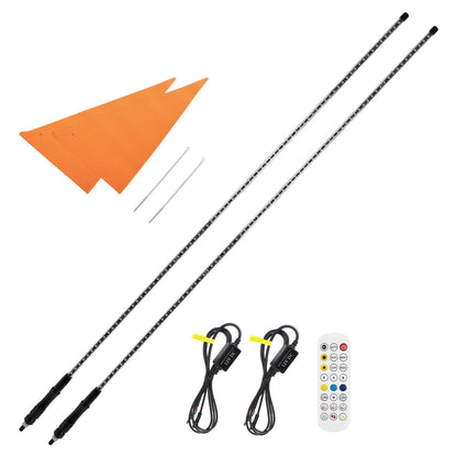 Whip Light Set & 2PCS Flag mount & 12V Switch On-off