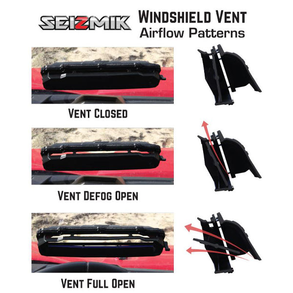 Seizmik Toolless Versa-Vent UV Resistant Polycarbonate Windshield for Kawasaki KRX 1000